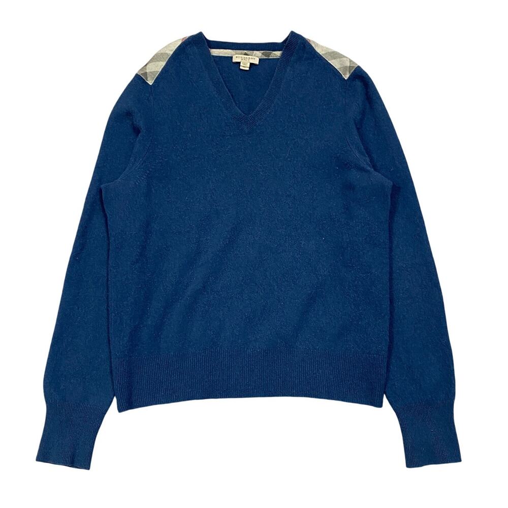 Burberry Brit‎ Cashmere Nova Check Shoulder Sweater Men's M Preppy
